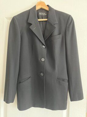 Vintage | Ann Freedberg | 100% Light Wool | BLACK Jacket Blazer